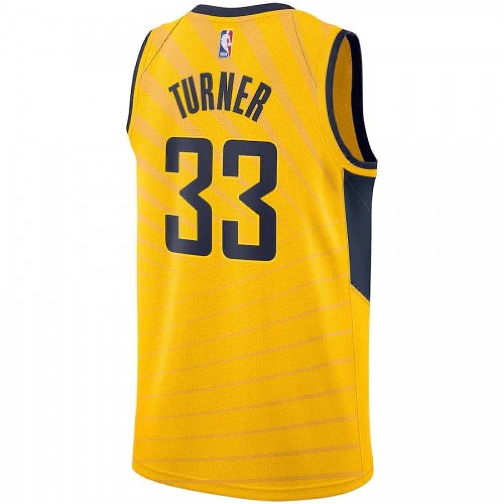 Men's Indiana Pacers Myles Turner #33 Gold Replica Swingman Jersey - Statement Edition-Pro Kit Vault | Brand New 26/27 Sports Jerseys